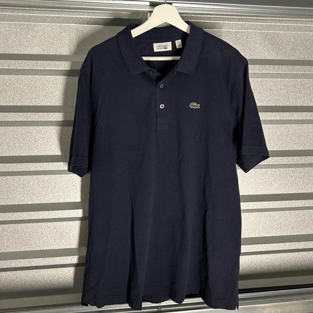 Lacoste Sport Polo Mens XXL Blue Short Sleeve Crocodile Logo Athletic Preppy